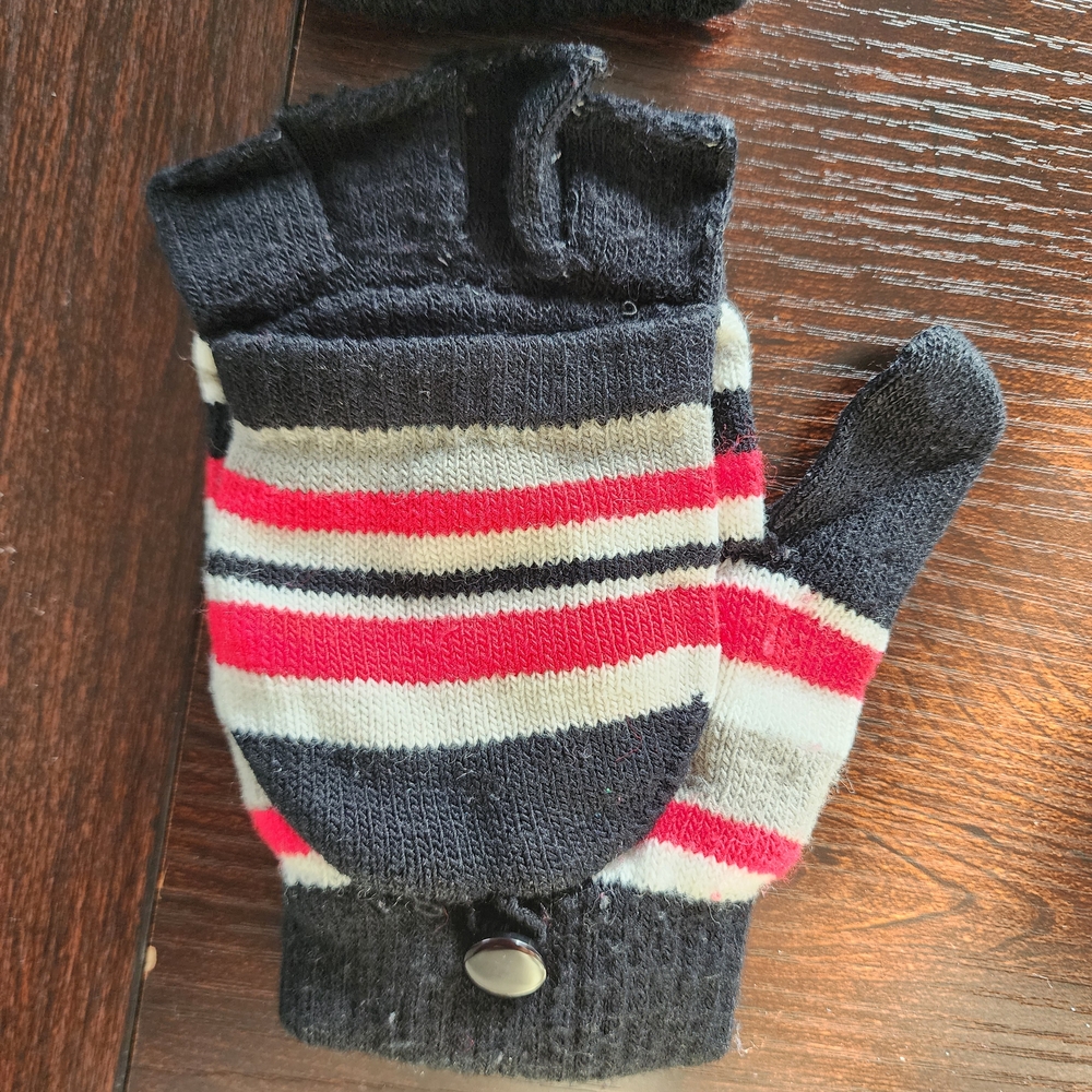 Colorful Striped Teenagers Mittens - Picture 3 of 8